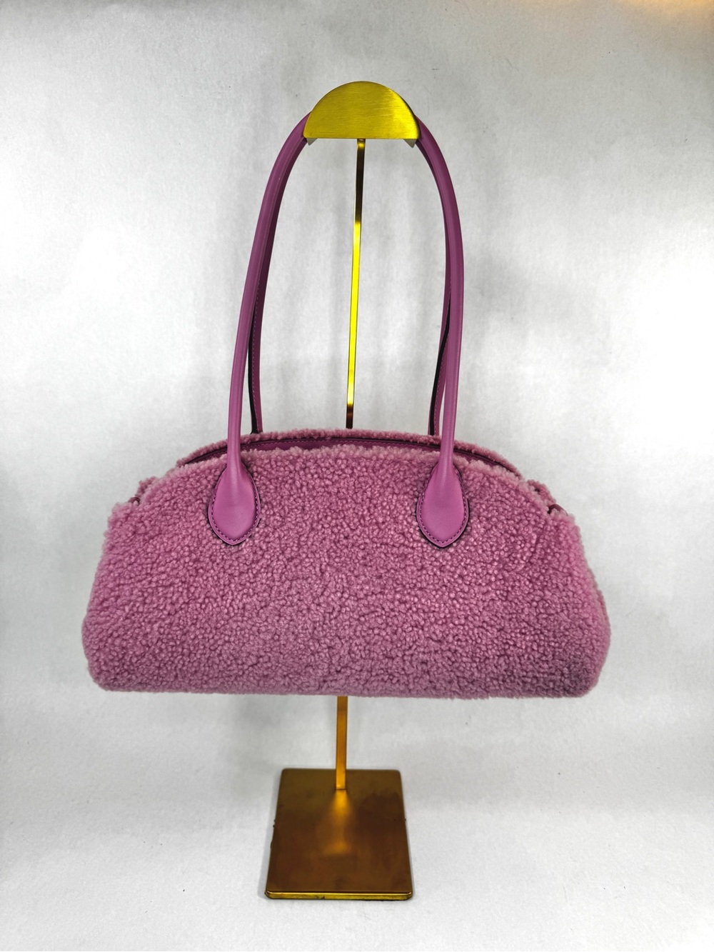 Coach x Brain Dead Pink Teddy Bear Shearling Tote Bag CEO06 Fuchsia NWT Rare - Picture 7 of 12